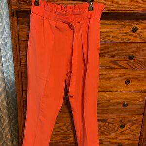 Worthington Coral-Pink Paperbag Waist Trousers